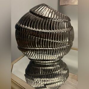 Urban Barn gun metal colour vase brand new ret $119